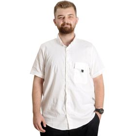 Mode XL 22363 Beyaz Gabardin Tek Cep Erkek Gömlek