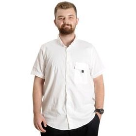 Mode XL 22363 Beyaz Gabardin Tek Cep Erkek Gömlek