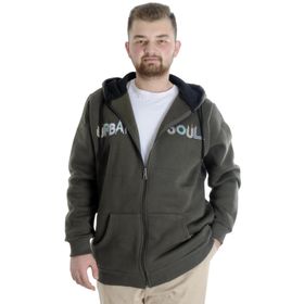 Mode XL 22531 Haki Kapüşonlu Erkek Sweatshirt
