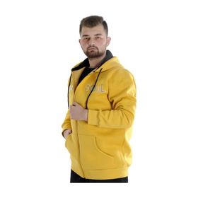 Mode XL 22531 Hardal Kapüşonlu Erkek Sweatshirt