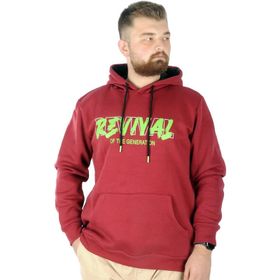 Mode XL 22545 Bordo Kapüşonlu Erkek Sweatshirt