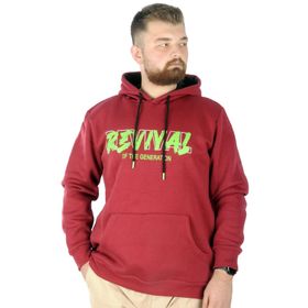 Mode XL 22545 Bordo Kapüşonlu Erkek Sweatshirt