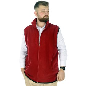 Mode XL 22549 Bordo Dik Yaka Fermuarlı Erkek Polar Yelek