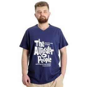 Mode XL 23033 Alligator İndigo V Yaka Erkek T-Shirt