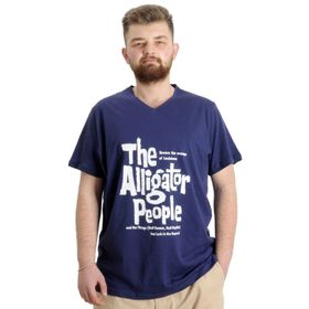 Mode XL 23033 Alligator İndigo V Yaka Erkek T-Shirt