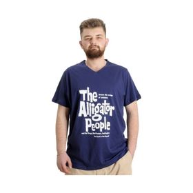 Mode XL 23033 Alligator İndigo V Yaka Erkek T-Shirt