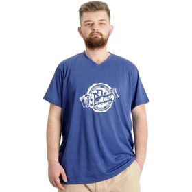 Mode XL 23034 Mustang Mavi V Yaka Erkek T-Shirt