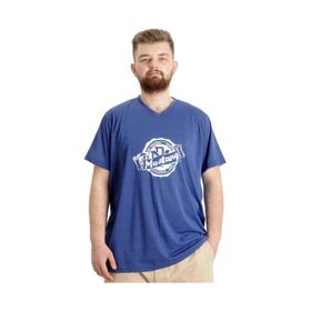 Mode XL 23034 Mustang Mavi V Yaka Erkek T-Shirt