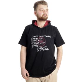 Mode XL 23120 Muhammad Siyah Kapüşonlu Erkek T-Shirt