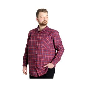 Mode XL 23300 Bordo Ekose Uzun Kollu Cepli Erkek Gömlek