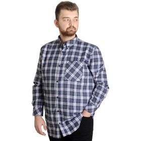Mode XL 23300 Ekru Ekose Uzun Kollu Cepli Erkek Gömlek