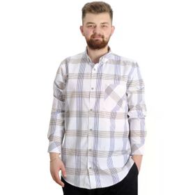 Mode XL 23300 Kahve-Lacivert Ekose Uzun Kollu Erkek Gömlek