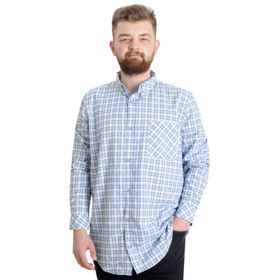 Mode XL 23300 Mint Yeşili Ekose Uzun Kollu Erkek Gömlek