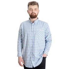 Mode XL 23300 Mint Yeşili Ekose Uzun Kollu Erkek Gömlek