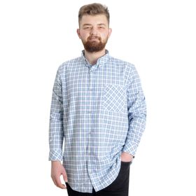 Mode XL 23300 Mint Yeşili Ekose Uzun Kollu Erkek Gömlek
