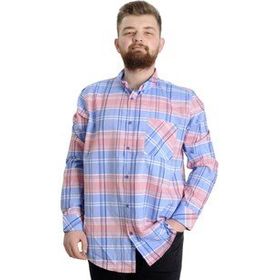 Mode XL 23300 Pudra Ekose Uzun Kollu Erkek Gömlek