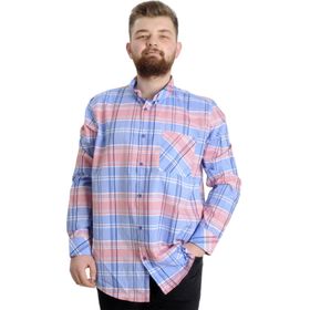 Mode XL 23300 Pudra Ekose Uzun Kollu Erkek Gömlek