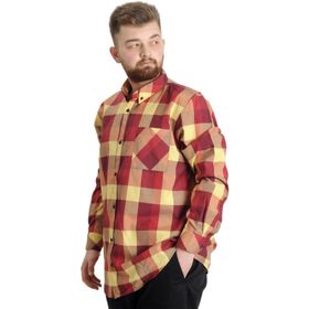 Mode XL 23300 Sarı Ekose Uzun Kollu Erkek Gömlek