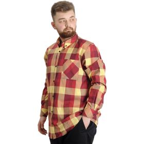 Mode XL 23300 Sarı Ekose Uzun Kollu Erkek Gömlek