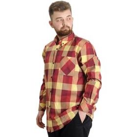 Mode XL 23300 Sarı Ekose Uzun Kollu Erkek Gömlek