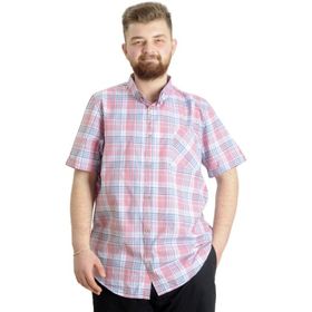 Mode XL 23301 Ekru Ekose Kısa Kollu Erkek Gömlek