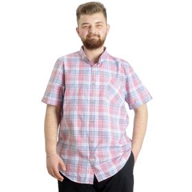 Mode XL 23301 Ekru Ekose Kısa Kollu Erkek Gömlek