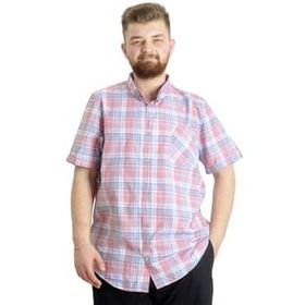Mode XL 23301 Ekru Ekose Kısa Kollu Erkek Gömlek