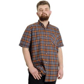 Mode XL 23301 Kiremit Ekose Kısa Kollu Erkek Gömlek