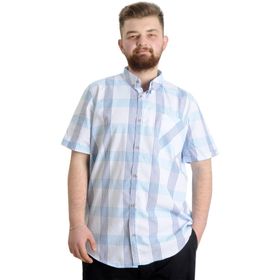 Mode XL 23301 Koyu Füme Ekose Kısa Kollu Erkek Gömlek