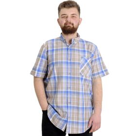 Mode XL 23301 Kum Ekose Kısa Kollu Erkek Gömlek