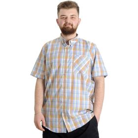 Mode XL 23301 Yeşil Ekose Kısa Kollu Erkek Gömlek