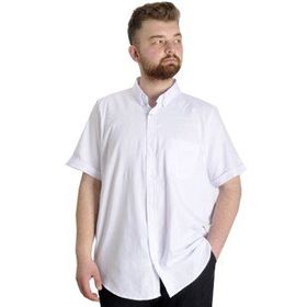 Mode XL 23302 Beyaz Gabardin Kısa Kol Tek Cep Erkek Gömlek