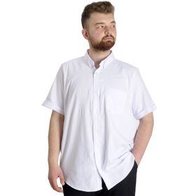 Mode XL 23302 Beyaz Gabardin Kısa Kol Tek Cep Erkek Gömlek