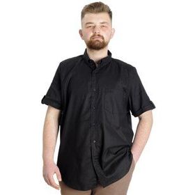 Mode XL 23302 Siyah Gabardin Kısa Kol Tek Cep Erkek Gömlek