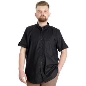 Mode XL 23302 Siyah Gabardin Kısa Kol Tek Cep Erkek Gömlek