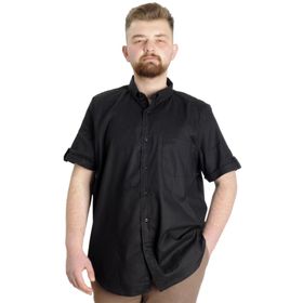 Mode XL 23302 Siyah Gabardin Kısa Kol Tek Cep Erkek Gömlek