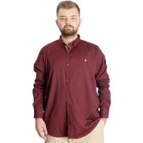 Mode XL 23303 Bordo Uzun Kol Tom Oxford Erkek Gömlek