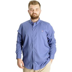 Mode XL 23303 İndigo Uzun Kol Tom Oxford Erkek Gömlek