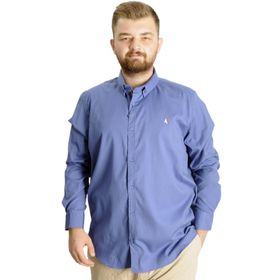 Mode XL 23303 İndigo Uzun Kol Tom Oxford Erkek Gömlek