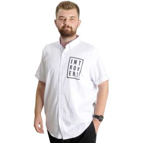 Mode XL 23304 Introvert Beyaz Gabardin Erkek Gömlek