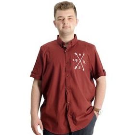 Mode XL 23306 Hustle Bordo Gabardin Erkek Gömlek