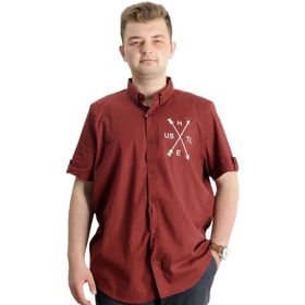 Mode XL 23306 Hustle Bordo Gabardin Erkek Gömlek