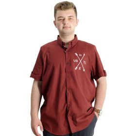 Mode XL 23306 Hustle Bordo Gabardin Erkek Gömlek