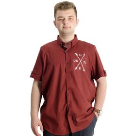 Mode XL 23306 Hustle Bordo Gabardin Erkek Gömlek