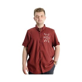 Mode XL 23306 Hustle Bordo Gabardin Erkek Gömlek