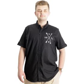 Mode XL 23306 Hustle Siyah Gabardin Erkek Gömlek