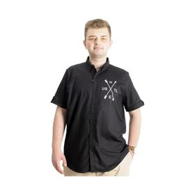 Mode XL 23306 Hustle Siyah Gabardin Erkek Gömlek