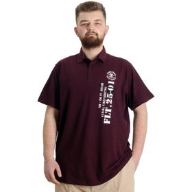 Mode XL 23329 Flt Mürdüm Parçalı Erkek Polo T-Shirt