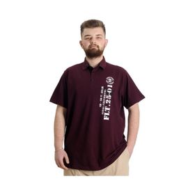 Mode XL 23329 Flt Mürdüm Parçalı Erkek Polo T-Shirt