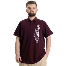 Mode XL 23329 Flt Mürdüm Parçalı Erkek Polo T-Shirt